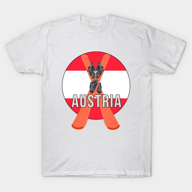 Cool Ski Flag of Austria T-Shirt by DiegoCarvalho